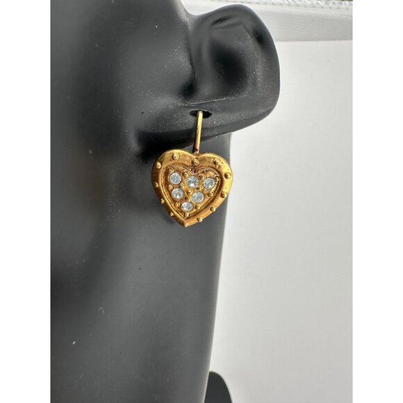 Women's Danecraft 24 Karat Gold Over Sterling Heart Shaped Earrings with Tags - Picture 11 of 16